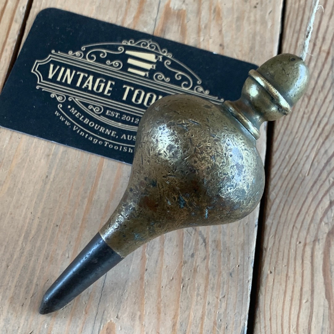 SOLD D717 Vintage FANCY brass PLUMB BOB