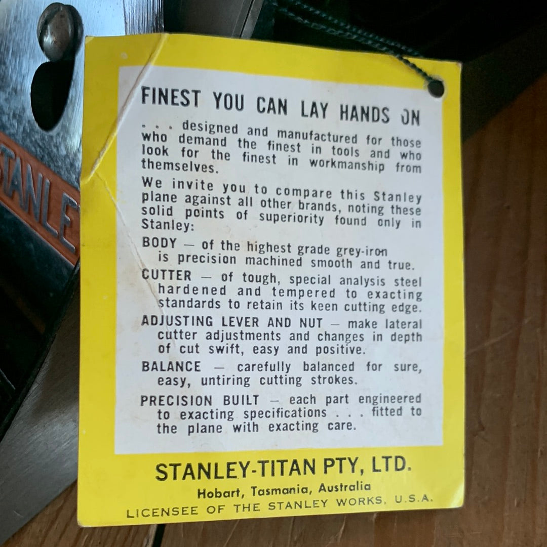 SOLD H427 Vintage STANLEY Australia No.4 1/2 PLANE IOB