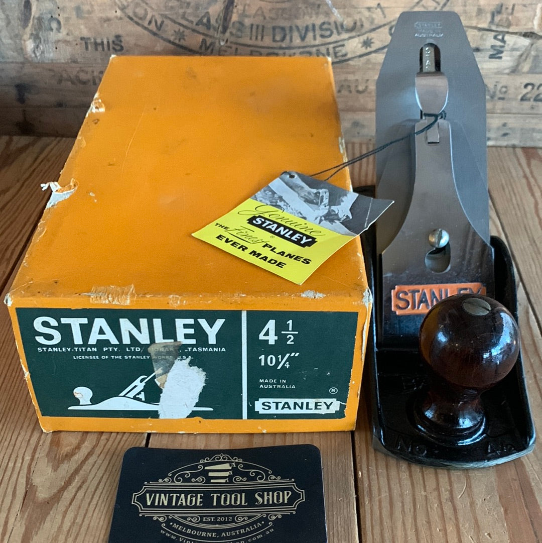 SOLD H427 Vintage STANLEY Australia No.4 1/2 PLANE IOB