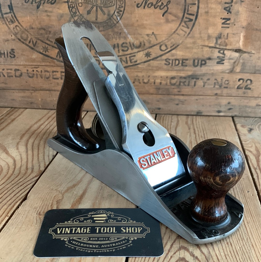 SOLD H309 Vintage STANLEY England No.4 smoothing PLANE IOB