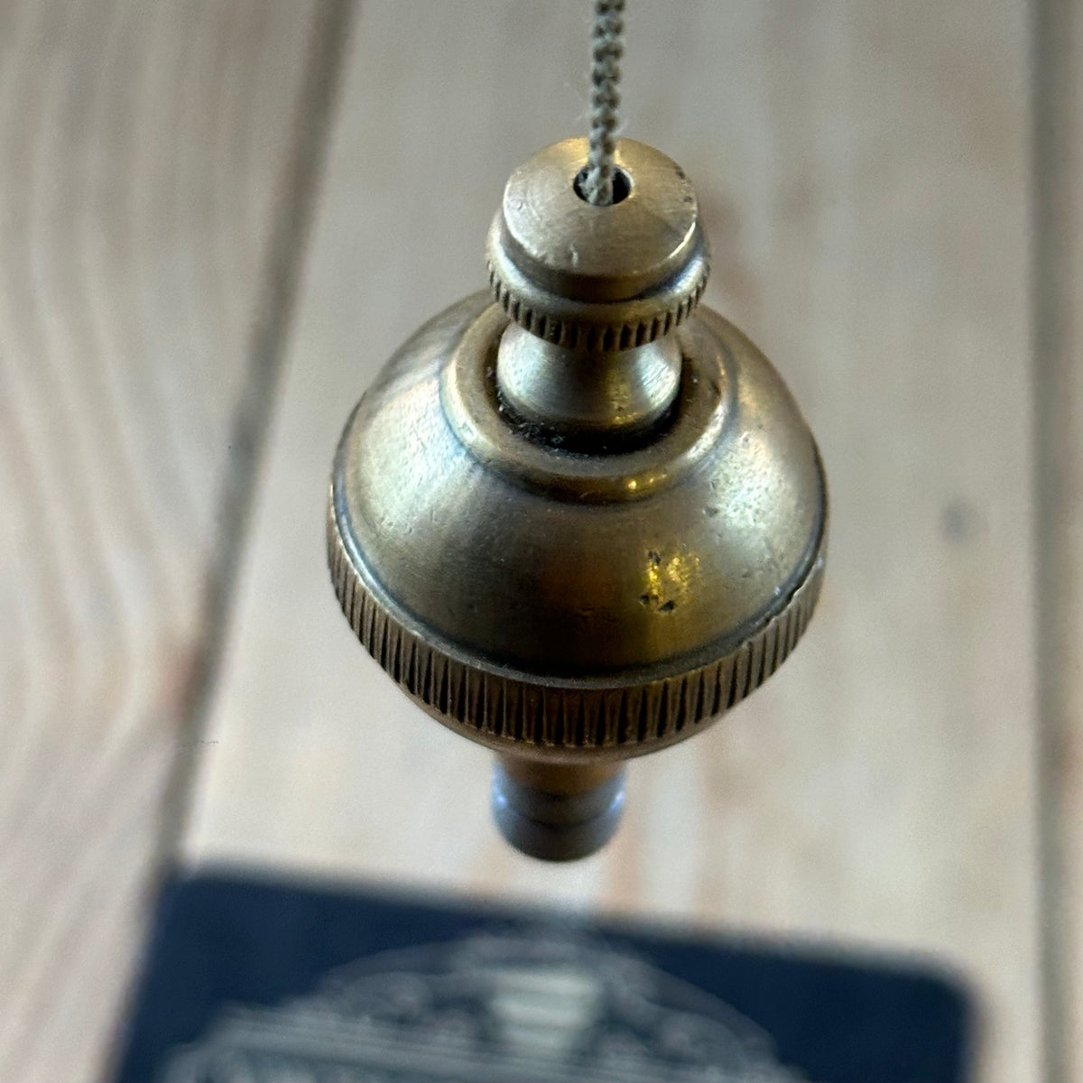 D1508 Vintage FANCY ORB shaped brass PLUMB BOB
