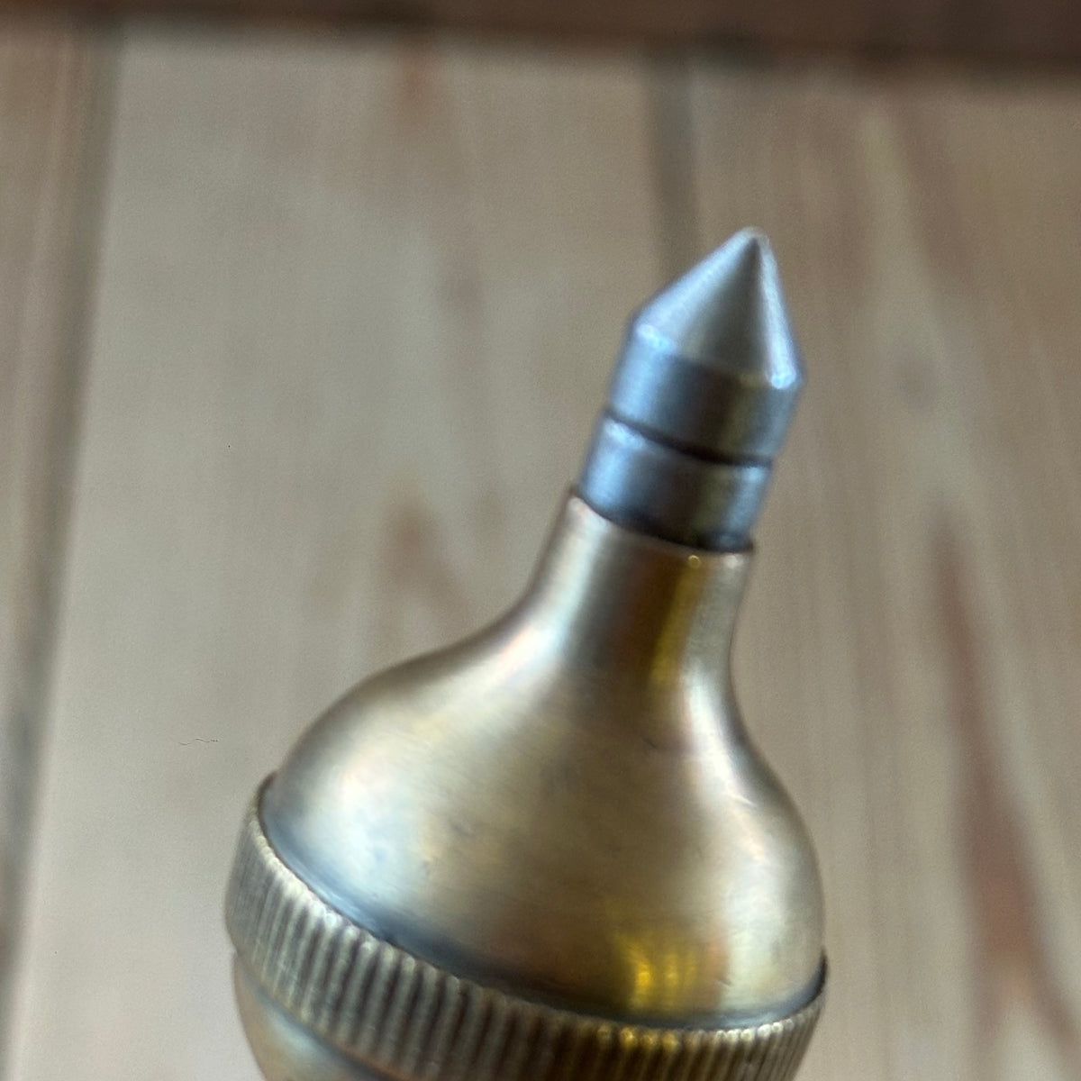 D1508 Vintage FANCY ORB shaped brass PLUMB BOB