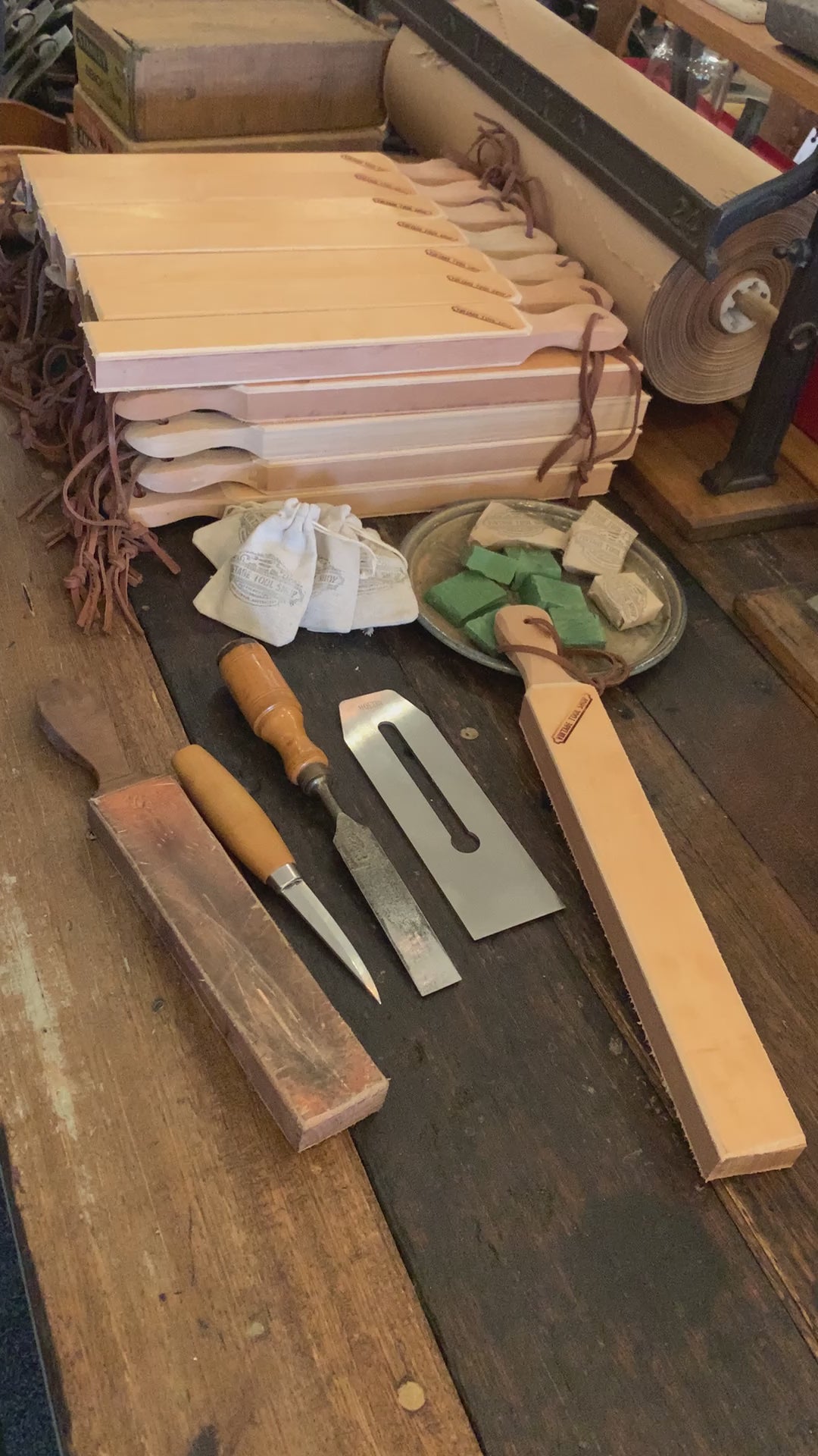 Handcrafted Leather Strop For Sharpening Straight Razors And Knives