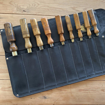 NEW! AUSTRALIAN made genuine leather CHISEL ROLL for 9 chisels