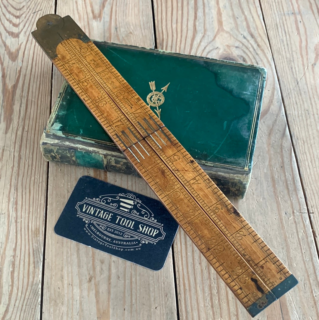 SOLD N210 Vintage RABONE England No.1380 2ft 24” imperial BOXWOOD RULER