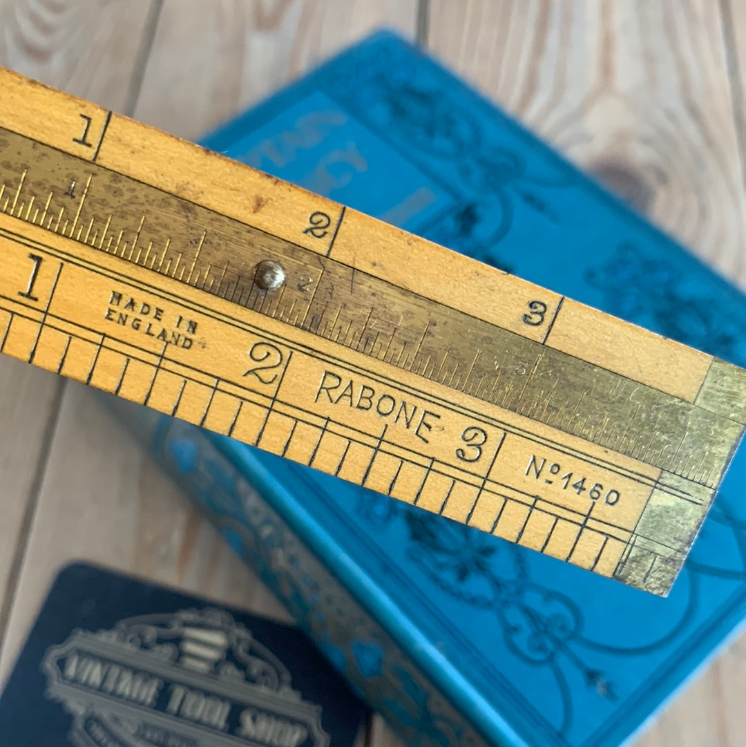 English Ruler That Was Inbread SOLD T7479 Vintage RABONE England No.1460 4” boxwood RULER & CALIPERS ...