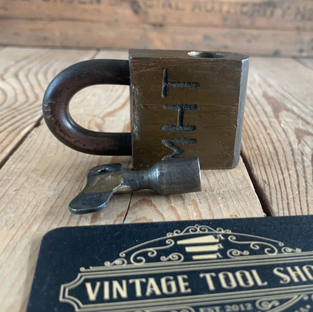 SOLD H90 Vintage small MHT MELBOURNE HARBOR TRUST PADLOCK & KEY