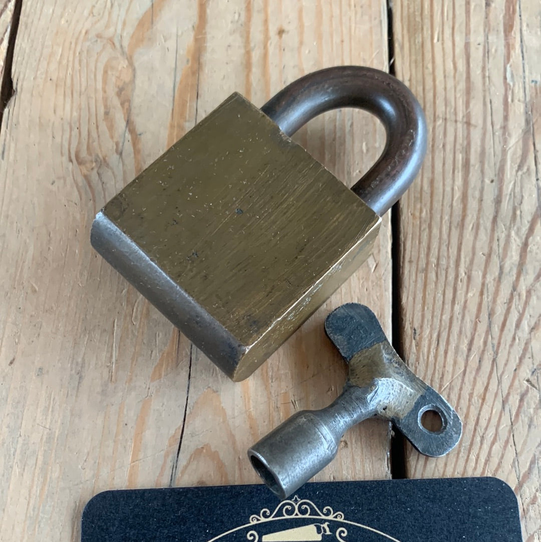 SOLD H90 Vintage small MHT MELBOURNE HARBOR TRUST PADLOCK & KEY