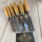 SOLD Vintage 6x Paring FIRMER CHISELS with BOXWOOD handles T10017