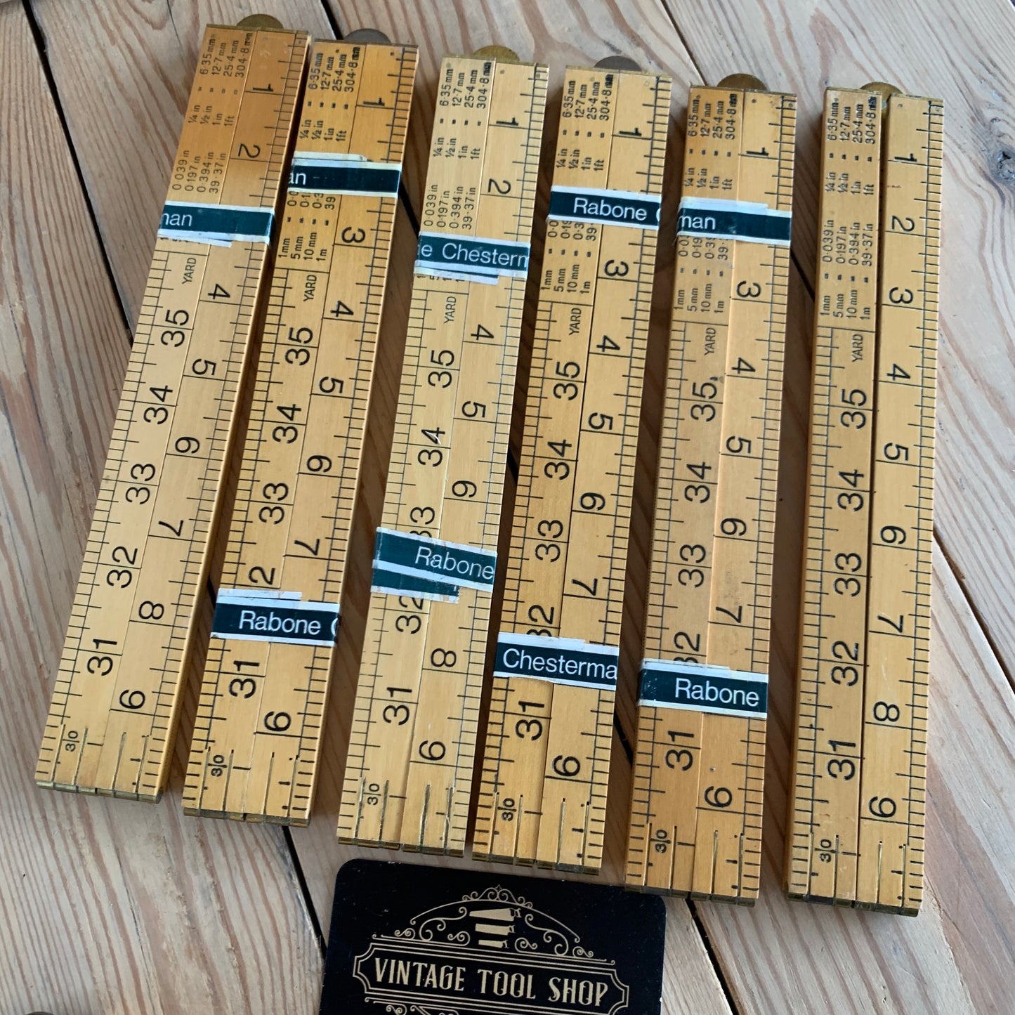 SOLD T8956 NEW! 1 x Vintage unused RABONE Chesterman England No. 1162 BOXWOOD Metric 1m & Imperial 36” RULER