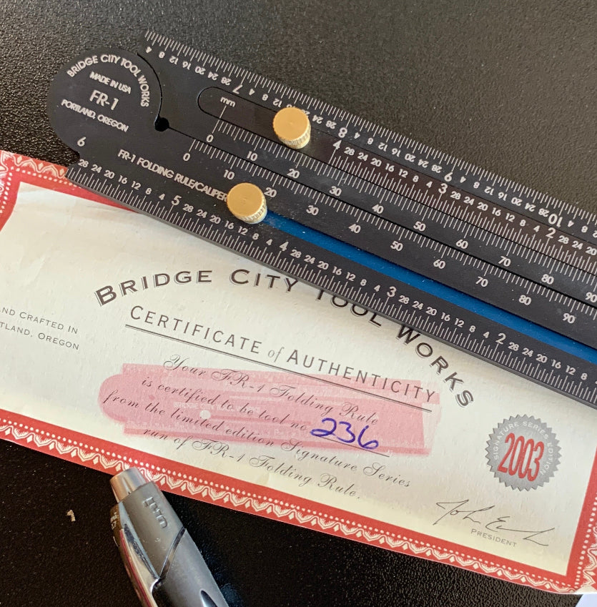 SOLD BC 2003  BRIDGE CITY TOOL works FR-1 folding RULE made in USA