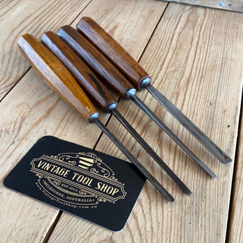 SOLD Vintage set of 4x H. & C. TAYLOR Carving CHISELS T10041