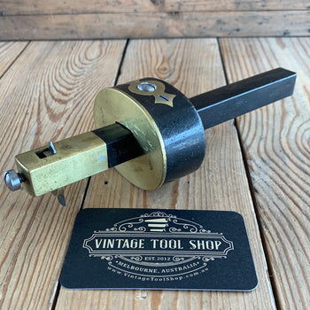 SOLD T9315 Vintage fancy EBONY BRASS SLITTING GAUGE