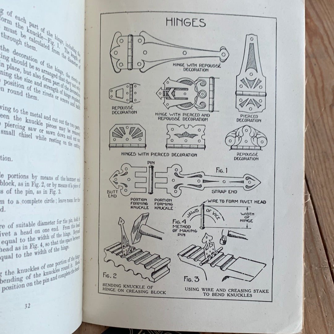 SOLD XB1-22 Vintage 1945 SIMPLE ART METALWORK by J.Kay metal work BOOK