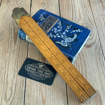 SOLD T9089 Vintage RABONE England No.1185 4ft 48” imperial boxwood RULER