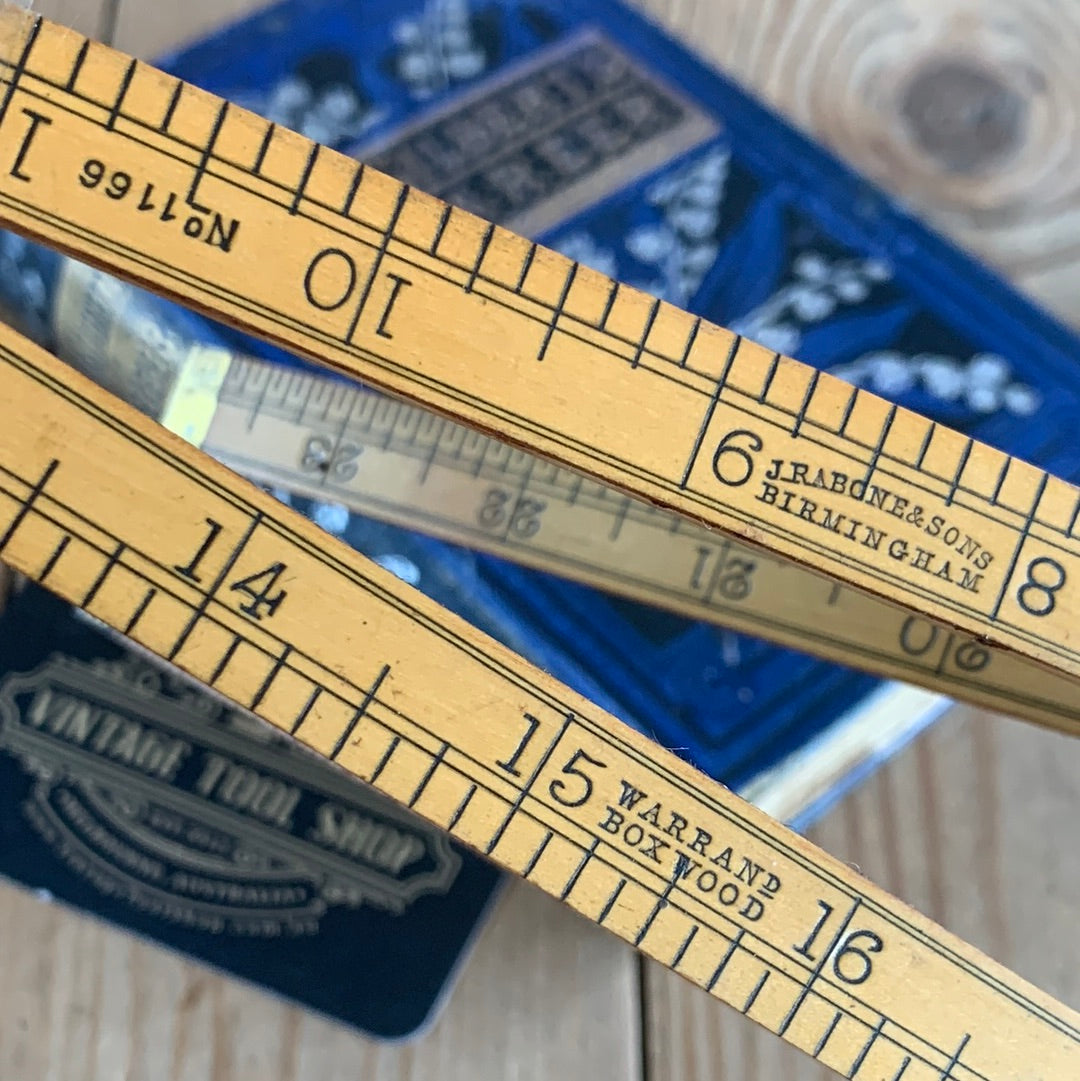 SOLD T7477 Vintage RABONE England No.1166 24” 2ft imperial BOXWOOD RULER