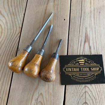 SOLD Vintage set of 3 x MOORE & WRIGHT England SMALL  SCREWDRIVERS T10027