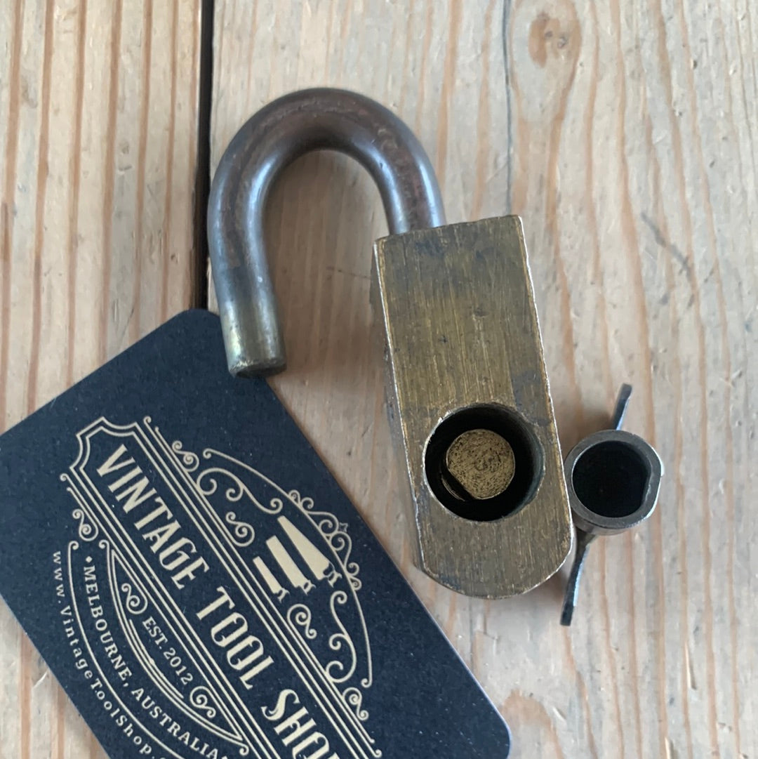 SOLD H90 Vintage small MHT MELBOURNE HARBOR TRUST PADLOCK & KEY