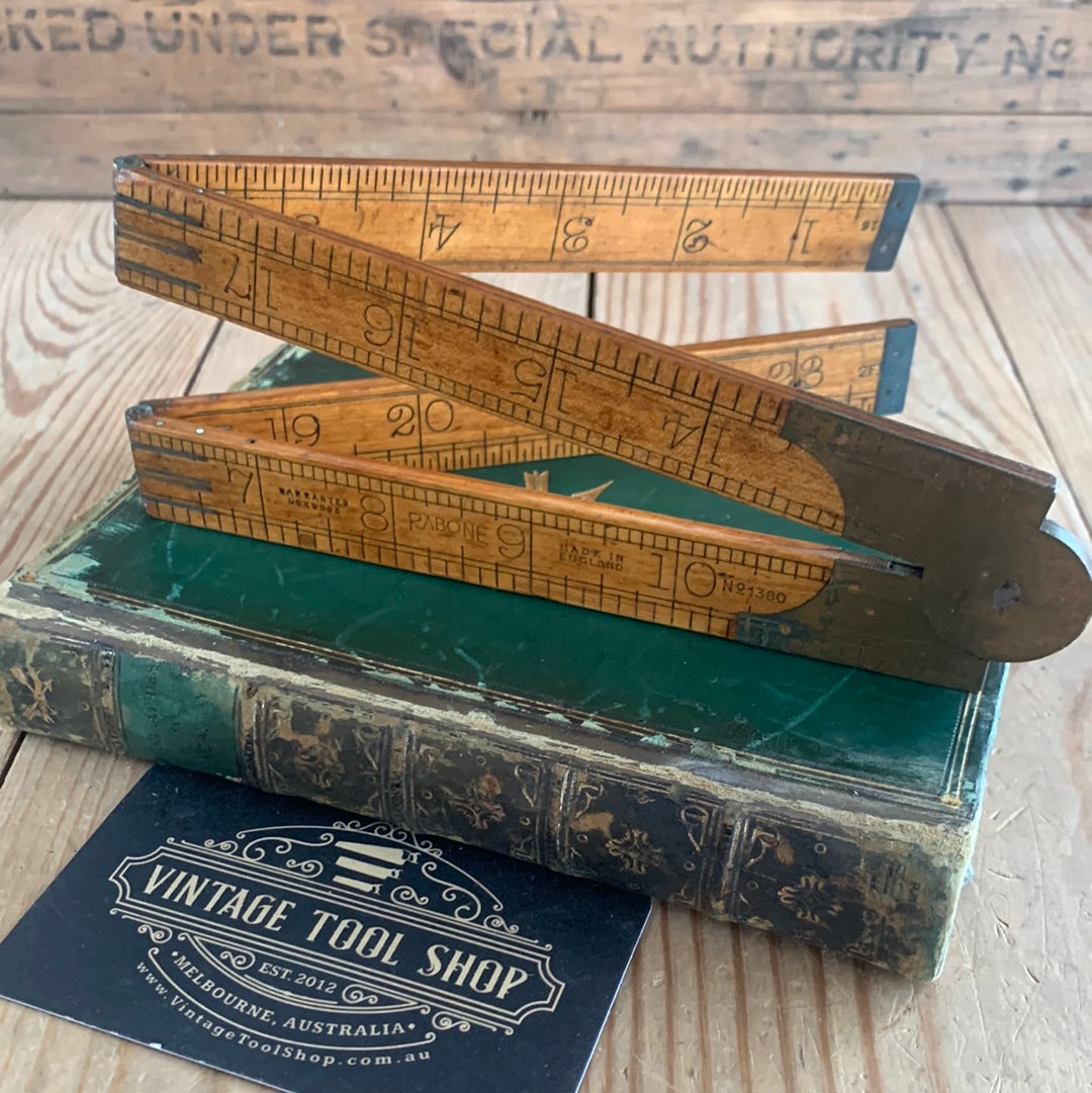 SOLD N210 Vintage RABONE England No.1380 2ft 24” imperial BOXWOOD RULER