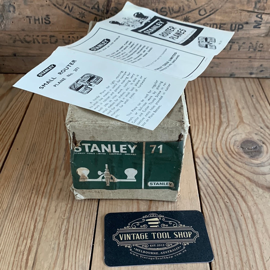 SOLD N137 Vintage STANLEY England No. 71 Router PLANE IOB