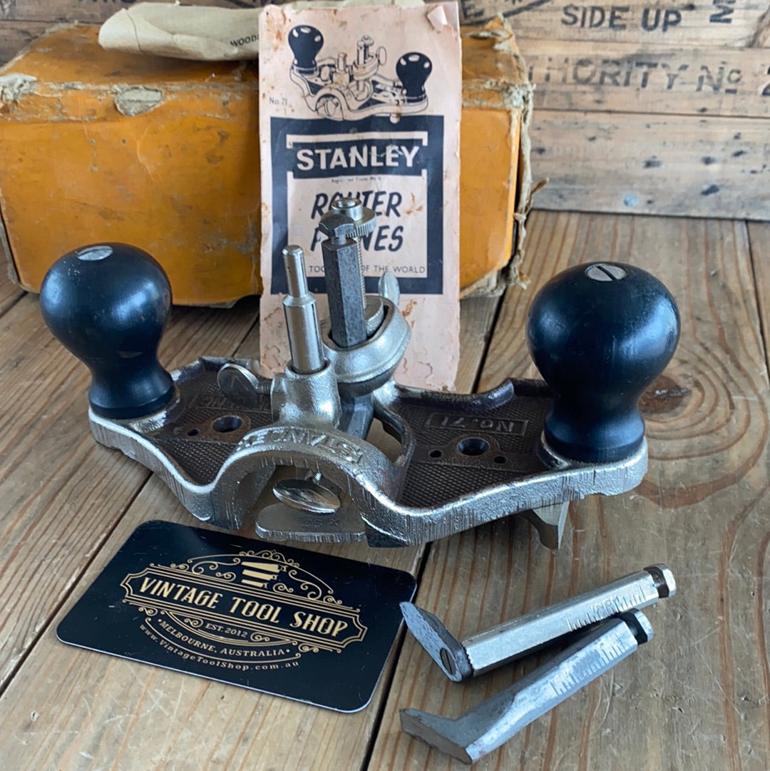 SOLD Vintage STANLEY England No. 71 Router PLANE IOB B59