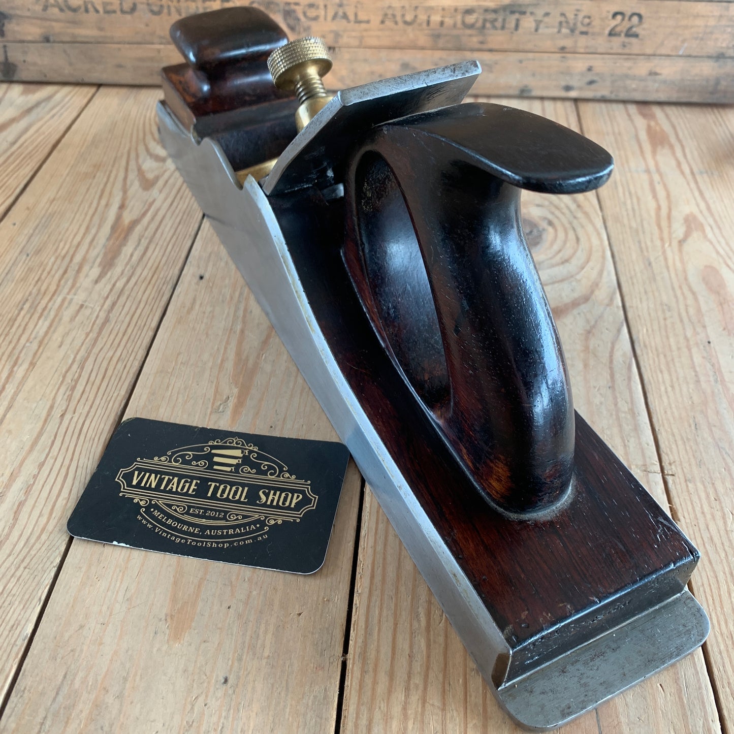 SOLD T9710 Antique NORRIS London No.1 14 1/2” Infill Jointing PLANE with Rosewood handles