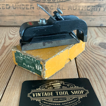 SOLD T9541 Vintage STANLEY England No.75 BULLNOSE bull nose rebate PLANE IOB