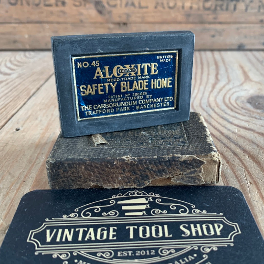 A276 Vintage ALOXITE England safety blade HONE sharpening stone IOB