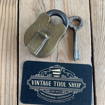 SOLD H86 Vintage small IMPERIAL brass PADLOCK & KEY