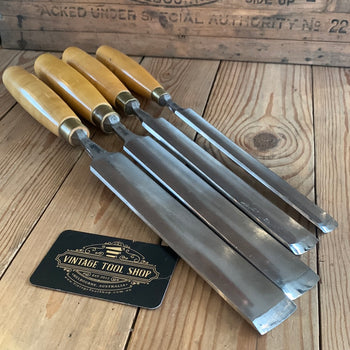 SOLD Z10-23 Vintage 4 x Ashley ILES GOUGES chisels