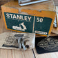 SOLD Vintage STANLEY England No.50 plough PLANE and 17 cutters T8975