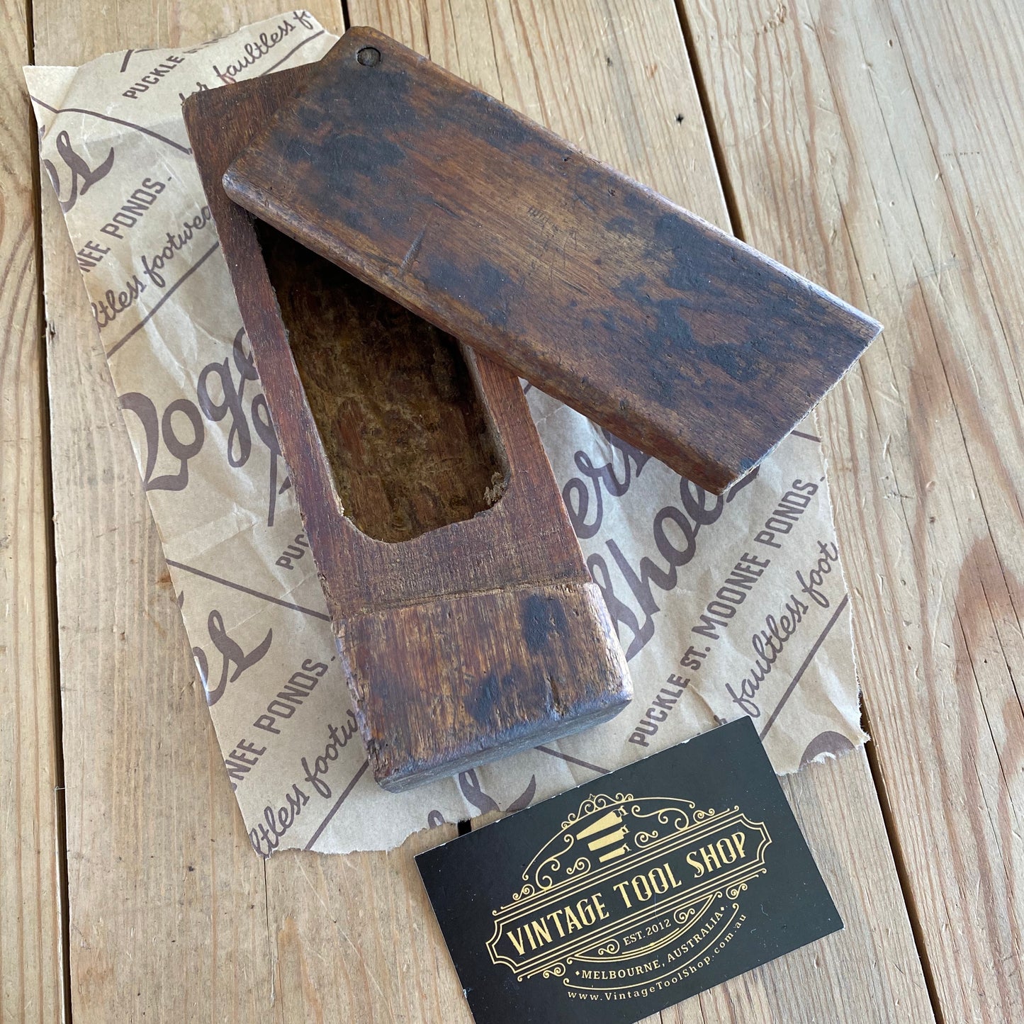 SOLD Antique FRENCH wooden GREASE BOX Y1646