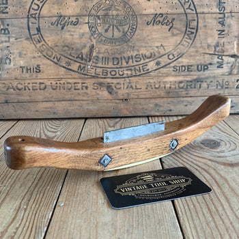 SOLD P7 Vintage wooden travisher SPOKESHAVE With BONE SOLE Spoke Shave