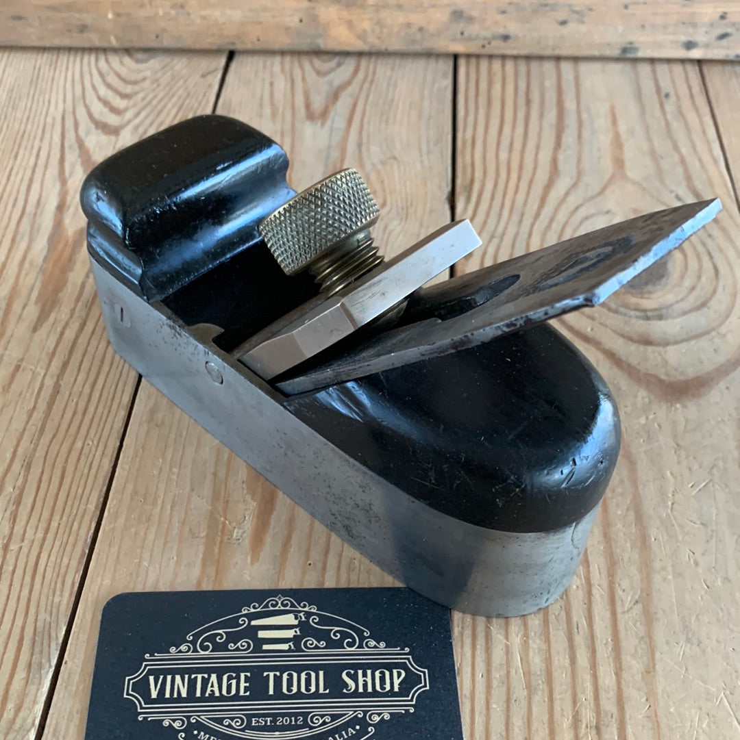 SOLD N174 Antique small INFILL smoothing PLANE with ebony infill