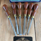 SOLD Vintage set of 6 RECORD MARPLES England Carving Tools CHISELS M152 unused in box T9050