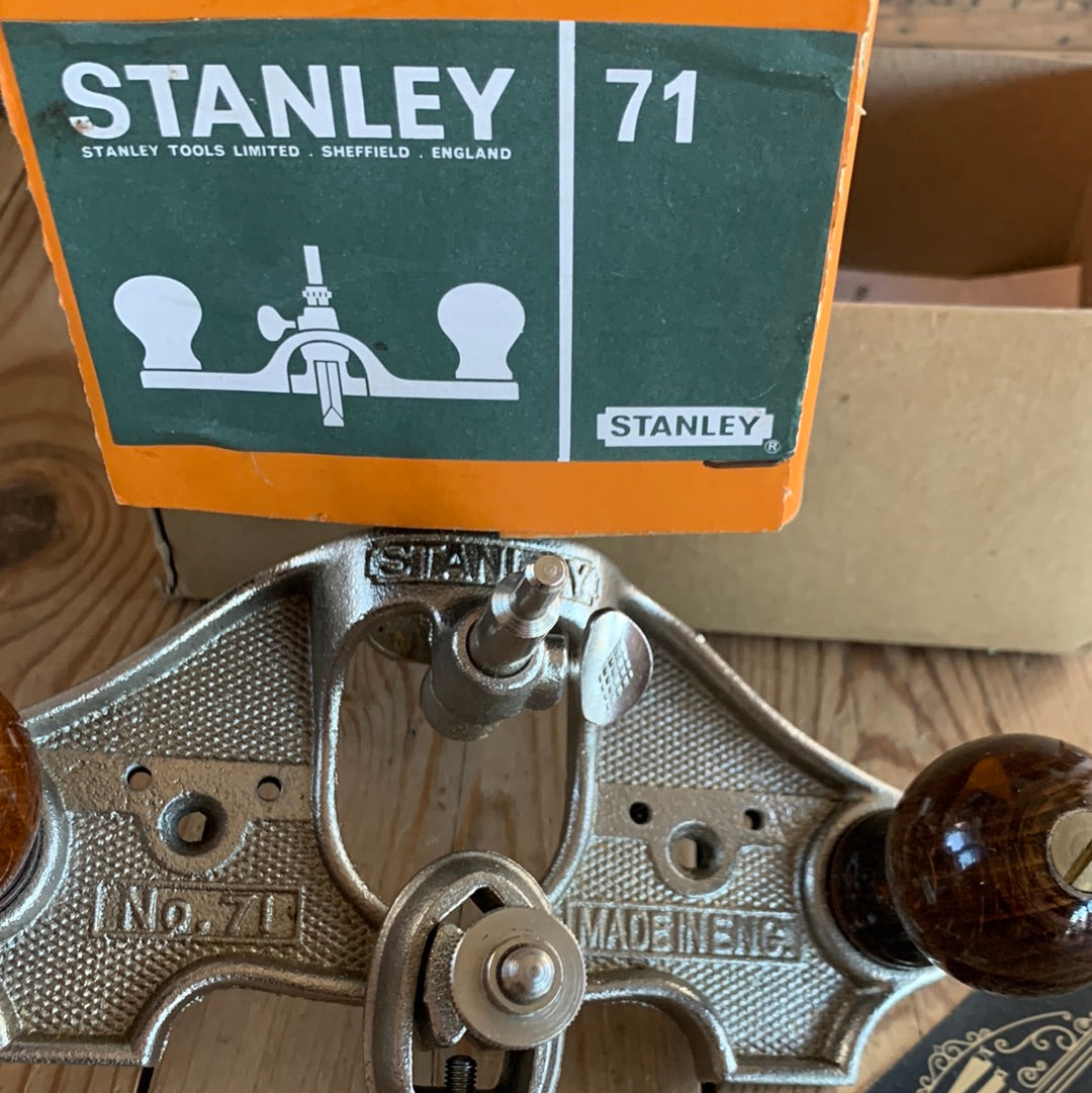 SOLD H219 Vintage STANLEY England  No. 71 Router PLANE IOB