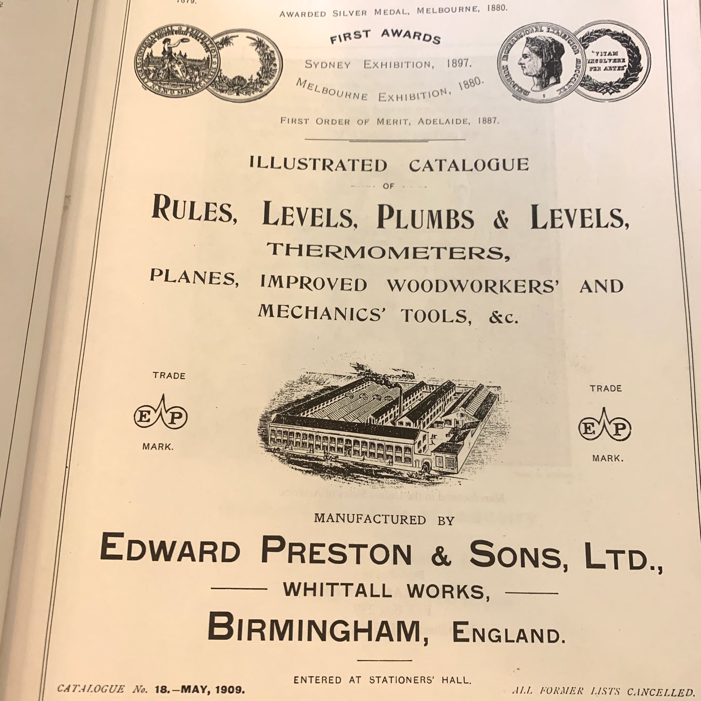 SOLD N166 Antique Edward PRESTON England 13 1/5” Infill Panel PLANE
