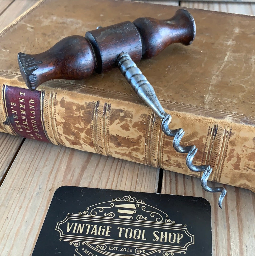 SOLD Vintage FANCY Rosewood handle BOTTLE OPENER CORKSCREW T7527