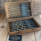 SOLD T9844 Vintage IRWIN USA made BOXED Set of 13 x wood drill BITS brace auger BIT set
