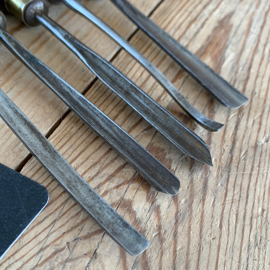 SOLD H84 Vintage 5 x MARPLES England Carving CHISELS Gouges