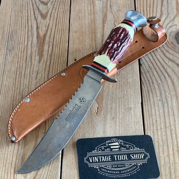 SOLD K6 Vintage MUNDIAL Brazil Hunting KNIFE with leather sheath