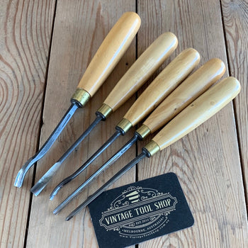 SOLD D672 Vintage 5 x Carving CHISEL Set by SCHARWAECHTER gouges