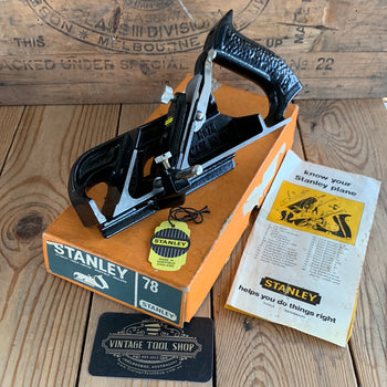 SOLD H73 Vintage STANLEY England No.78 Duplex REBATE Rabbet PLANE IOB