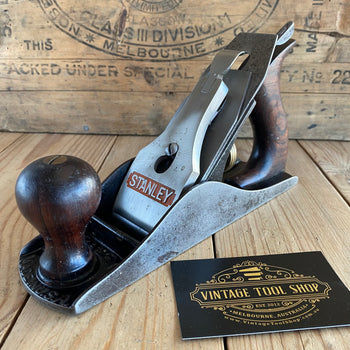 SOLD Vintage STANLEY USA Sweetheart  No.4C PLANE Corrugated base Rosewood handles T7935