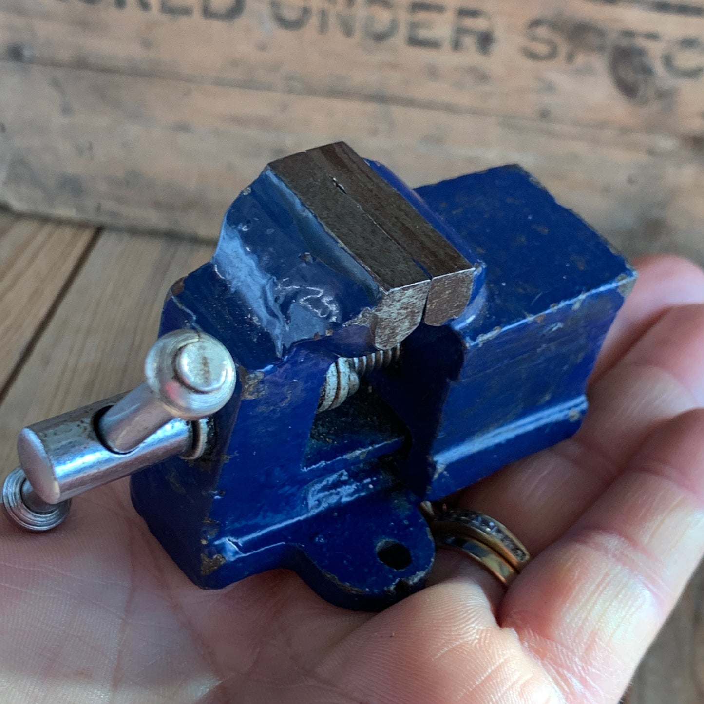 SOLD Vintage small blue VICE possibly RECORD England T7059