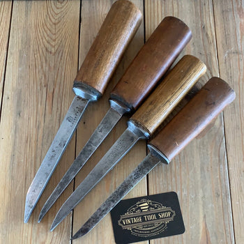 SOLD Vintage mixed set of 4 x MORTISE mortice CHISELS T100047