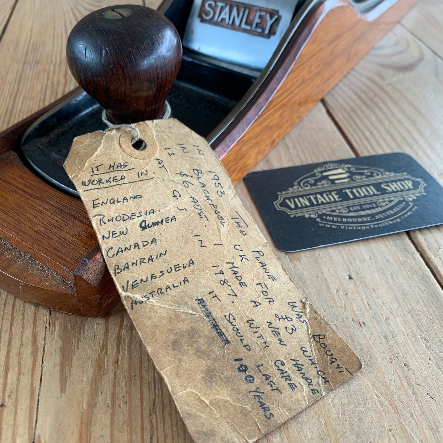 SOLD N45 Vintage well travelled STANLEY England No.5 1/2 bench PLANE