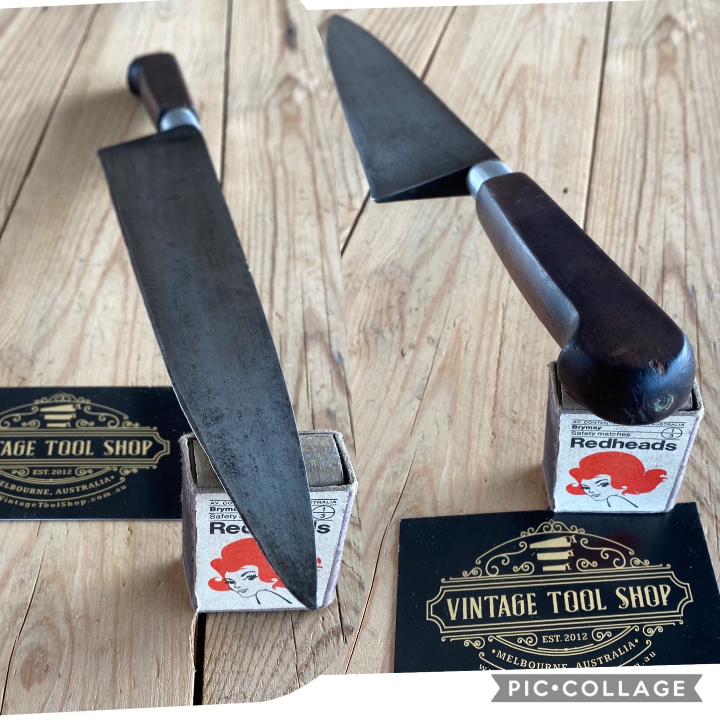 SOLD  Vintage French SABATIER Carbon Steel CHEFS KNIFE T6756