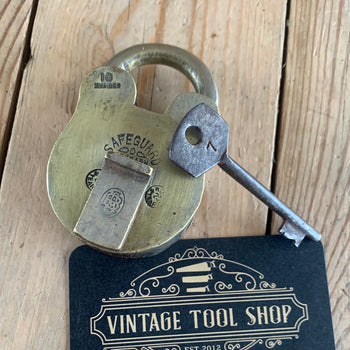 SOLD H89 Vintage small Aligarh Safeguard  PADLOCK & KEY