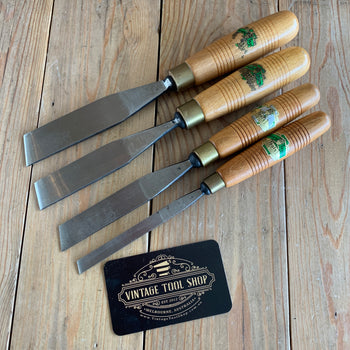 SOLD Vintage set of 4 x HENRY TAYLOR skew CHISELS T1172